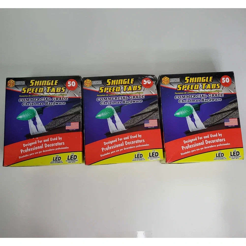 150 Count Adams Commercial Grade Shingle speed tabs light for Christmas Lights